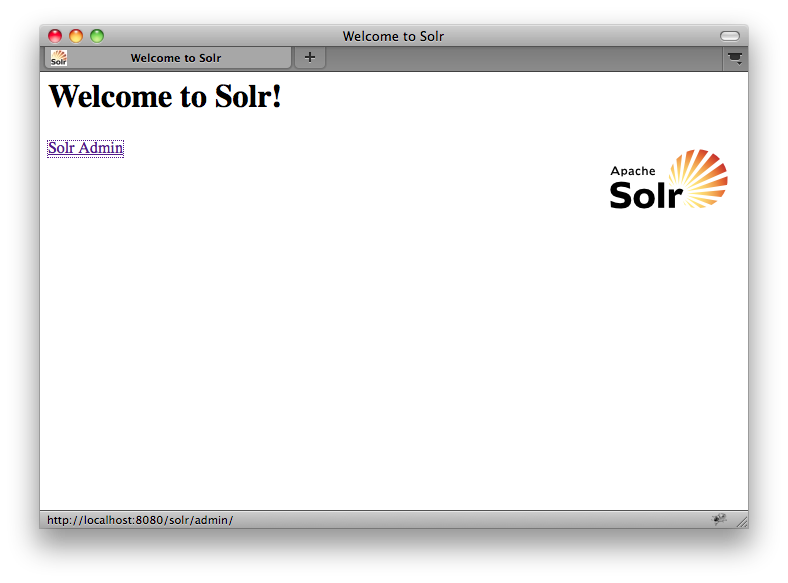 SOLR welcome page